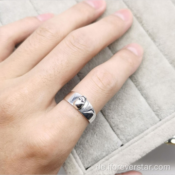 Beliebte Herrenringe 925er Sterling Silber minimalistischer Ring